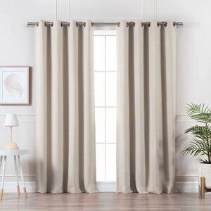 Nice Town Drapery Panels Cream Blackout Light & Cold 55X78 Gromets 6 Panels